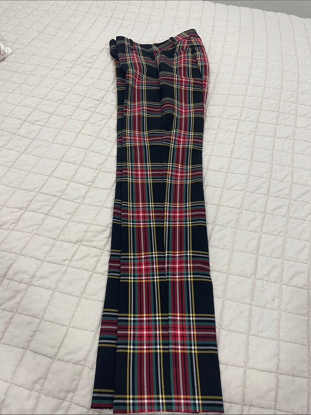 J. Crew Navy Plaid Straight-Leg Pants